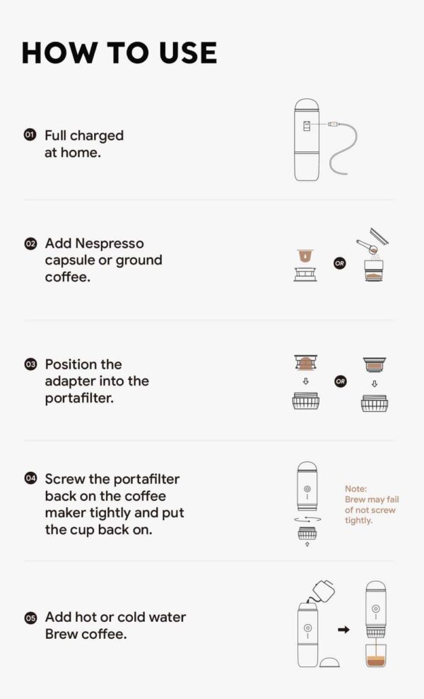 LBYE Portable Espresso Machine Compact Coffee Maker