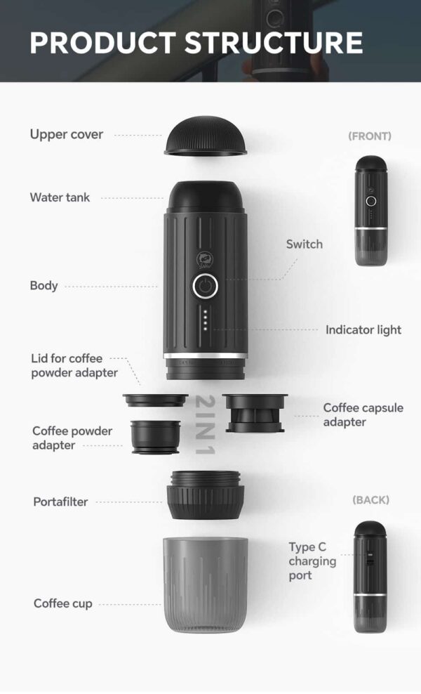 LBYE Portable Espresso Machine Compact Coffee Maker