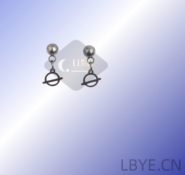 1 LBYE Hypoallergenic Medical Titanium Steel Earrings Circle-shaped titanium steel earrings as picture shows 12pcs