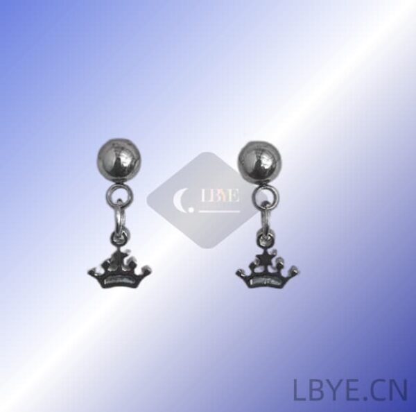 LBYE Hypoallergenic Medical Titanium Steel Earrings crown-shaped titanium steel earringsas picture shows 12pcs