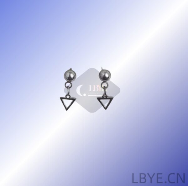 LBYE Hypoallergenic Medical Titanium Steel Earrings as picture shows triangular titanium steel earrings 12pcs