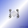 2 LBYE Hypoallergenic Medical Titanium Steel Earrings moon and star-shaped titanium steel earrings as picture shows 12pcs