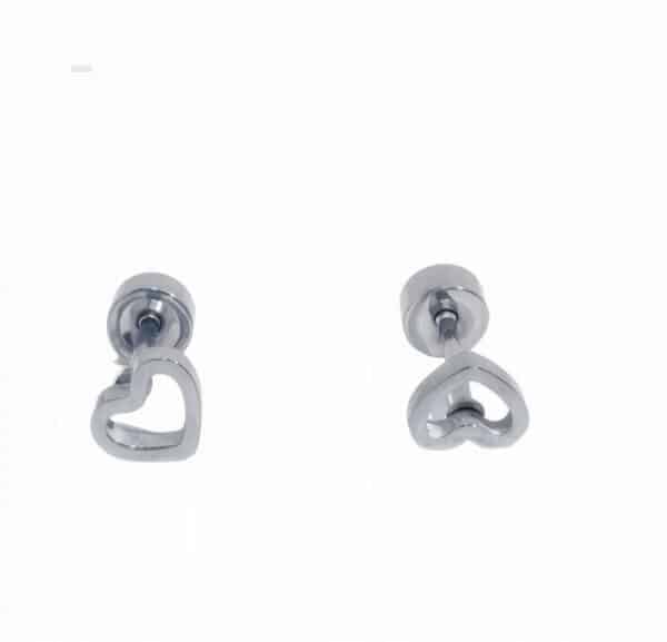 LBYE Hypoallergenic Medical Titanium Steel Earrings HEART-shaped titanium steel earrings as picture shows 12pcs