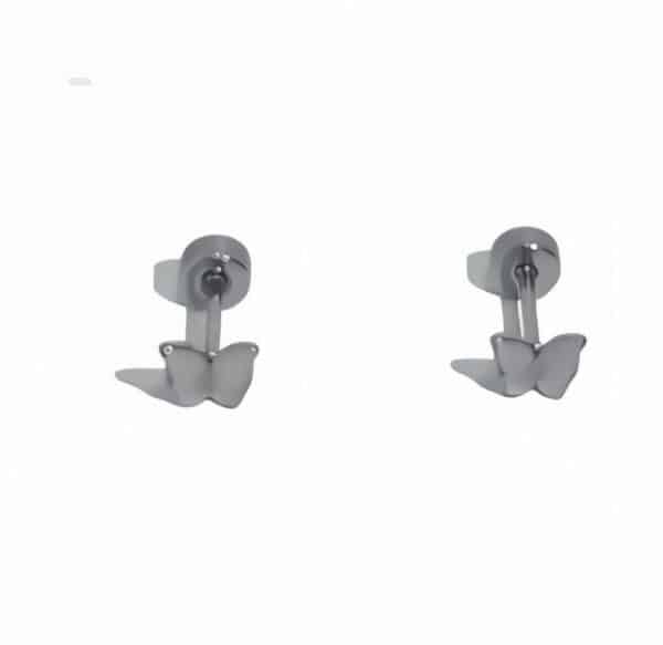 LBYE Hypoallergenic Medical Titanium Steel Earrings BUTTERFLY-shaped titanium steel earrings as picture shows 12pcs