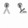 LBYE Hypoallergenic Medical Titanium Steel Earrings Letter-shaped titanium steel earrings as picture shows 12pcs