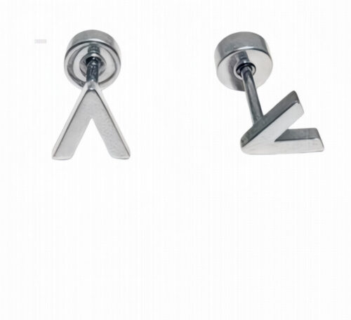 LBYE Hypoallergenic Medical Titanium Steel Earrings Letter-shaped titanium steel earrings as picture shows 12pcs