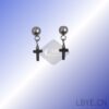 LBYE Hypoallergenic Medical Titanium Steel Earrings Cross-shaped titanium steel earrings as picture shows 12pcs