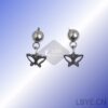 LBYE Hypoallergenic Medical Titanium Steel Earrings butterfly-shaped titanium steel earrings as picture shows 12pcs