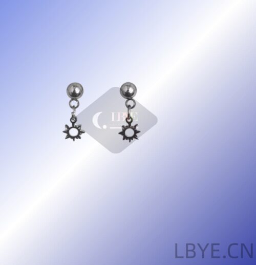 LBYE Hypoallergenic Medical Titanium Steel Earrings hollow star-shaped titanium steel earrings as picture shows 12pcs