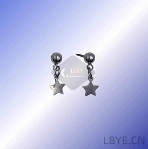 9 LBYE Hypoallergenic Medical Titanium Steel Earrings star-shaped titanium steel earrings as picture shows 12pcs