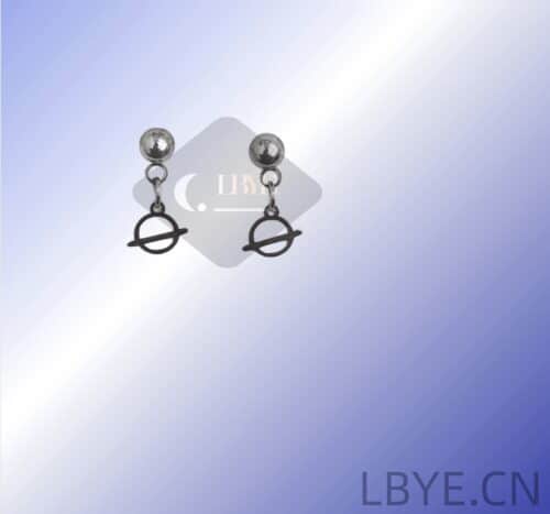 LBYE Hypoallergenic Medical Titanium Steel Earrings Circle-shaped titanium steel earrings as picture shows 12pcs