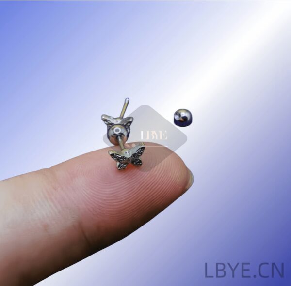LBYE Hypoallergenic Medical Titanium Steel Earrings butterfly 12pcs