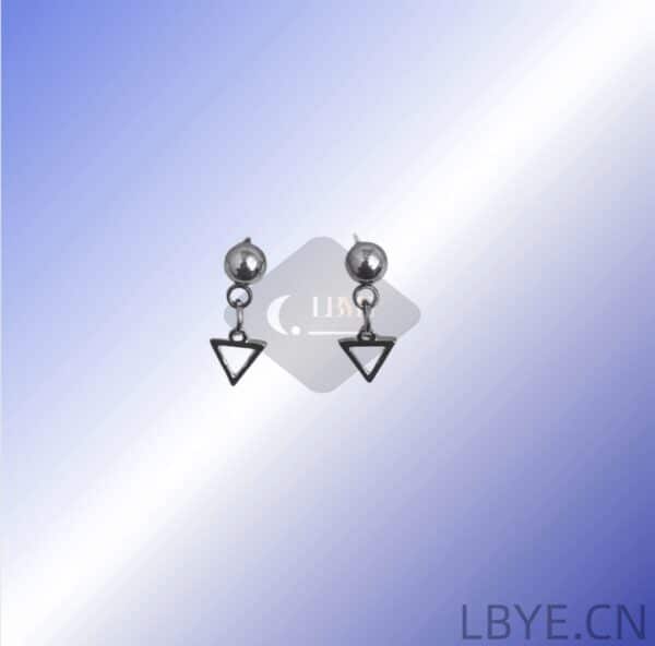 LBYE Hypoallergenic Medical Titanium Steel Earrings as picture shows triangular titanium steel earrings 12pcs