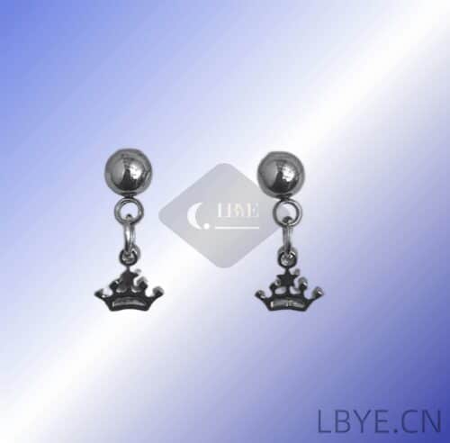 LBYE Hypoallergenic Medical Titanium Steel Earrings crown-shaped titanium steel earringsas picture shows 12pcs