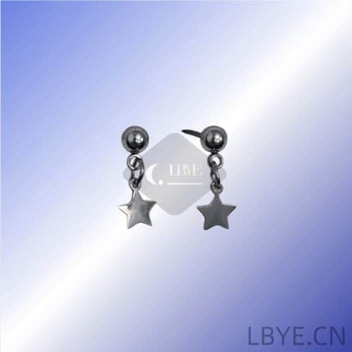 LBYE Hypoallergenic Medical Titanium Steel Earrings star-shaped titanium steel earrings as picture shows 12pcs