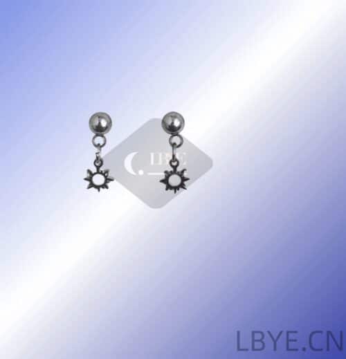 LBYE jew 3 LBYE Hypoallergenic Medical Titanium Steel Earrings hollow star-shaped titanium steel earrings as picture shows 12pcs