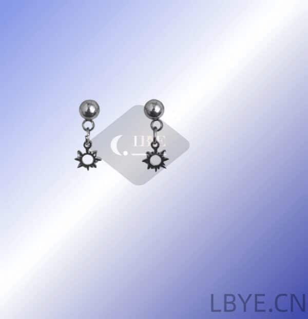 LBYE Hypoallergenic Medical Titanium Steel Earrings hollow star-shaped titanium steel earrings as picture shows 12pcs
