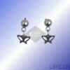 LBYE Hypoallergenic Medical Titanium Steel Earrings butterfly-shaped titanium steel earrings as picture shows 12pcs