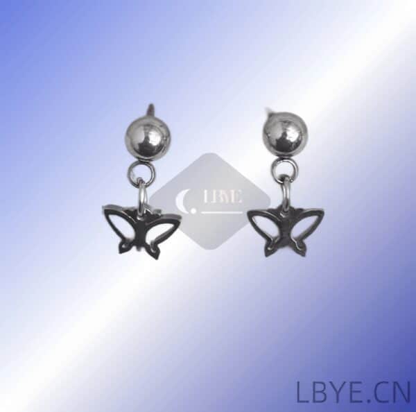 LBYE Hypoallergenic Medical Titanium Steel Earrings butterfly-shaped titanium steel earrings as picture shows 12pcs