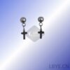 LBYE Hypoallergenic Medical Titanium Steel Earrings Cross-shaped titanium steel earrings as picture shows 12pcs
