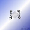 LBYE Hypoallergenic Medical Titanium Steel Earrings moon and star-shaped titanium steel earrings as picture shows 12pcs