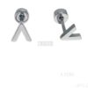 LBYE Hypoallergenic Medical Titanium Steel Earrings Letter-shaped titanium steel earrings as picture shows 12pcs