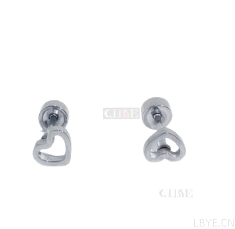 LBYE Hypoallergenic Medical Titanium Steel Earrings HEART-shaped titanium steel earrings as picture shows 12pcs