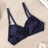 LBYE 100% Mulberry Silk Bra for Women, Ultra-Thin Padded Fixed Strap Bra with 3-Row 2-Column Hook & Eye, Soft Skin-Friendly Silk Lingerie, Multiple Sizes Available