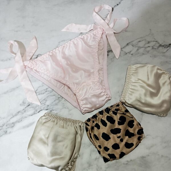 LBYE 100% Mulberry Silk ribbon panties