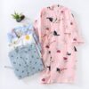 LBYE 100% Cotton Yarn Bathrobe