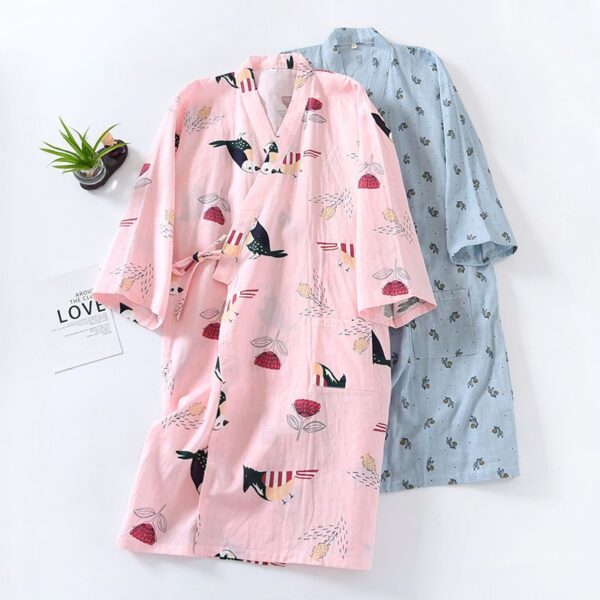 LBYE 100% Cotton Yarn Bathrobe