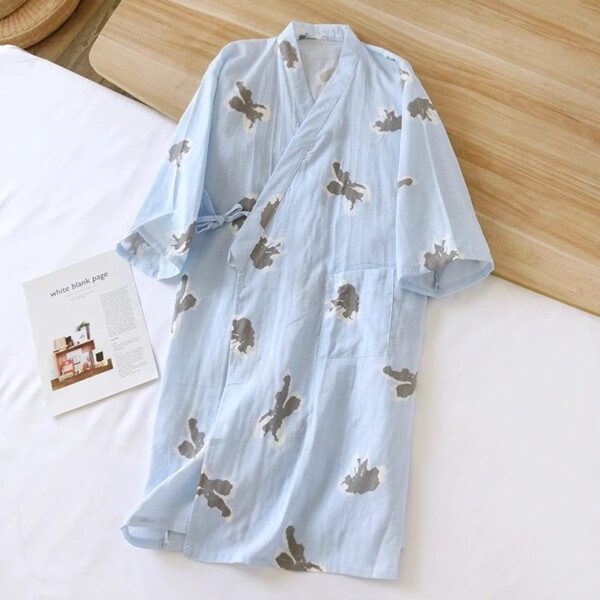 LBYE 100% Cotton Yarn Bathrobe