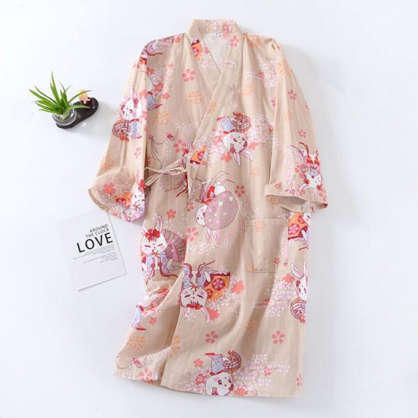 LBYE 100% Cotton Yarn Bathrobe