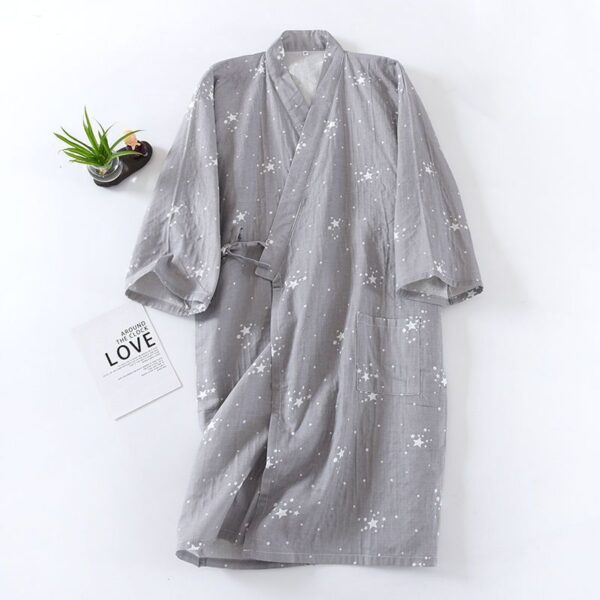 LBYE 100% Cotton Yarn Bathrobe