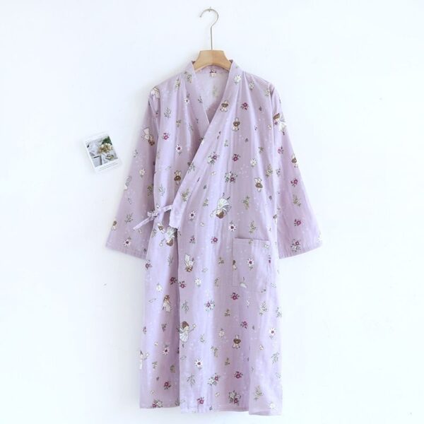 LBYE 100% Cotton Yarn Bathrobe
