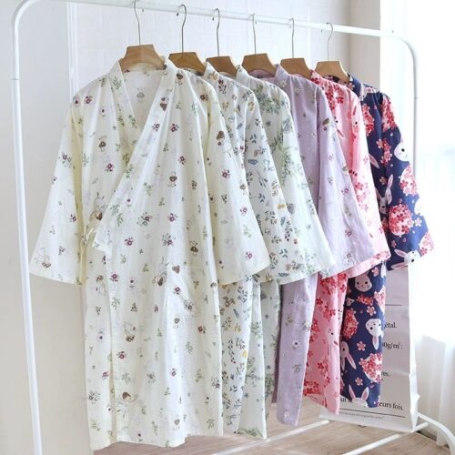 LBYE 100% Cotton Yarn Bathrobe