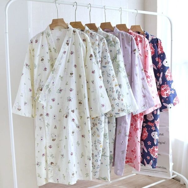 LBYE 100% Cotton Yarn Bathrobe