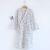 LBYE 100% Cotton Yarn Bathrobe
