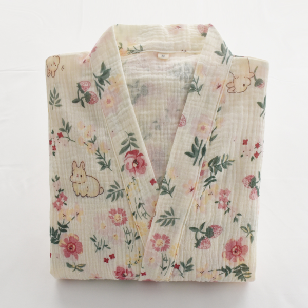 LBYE 100% Cotton Yarn Bathrobe