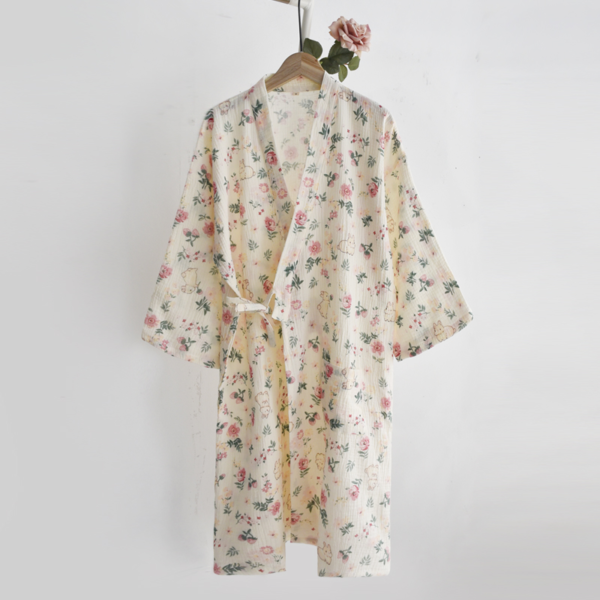 LBYE 100% Cotton Yarn Bathrobe