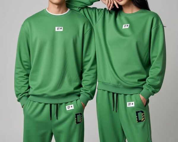 Matching Couple Tracksuit Sets 2 Piece Outfits Soft Cotton Casual Long Sleeve Sweatshirt and Sweatpants Lounge Sets for Spring Autumn