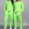 Matching Couple Tracksuit Sets 2 Piece Outfits Soft Cotton Casual Long Sleeve Sweatshirt and Sweatpants Lounge Sets for Spring Autumn