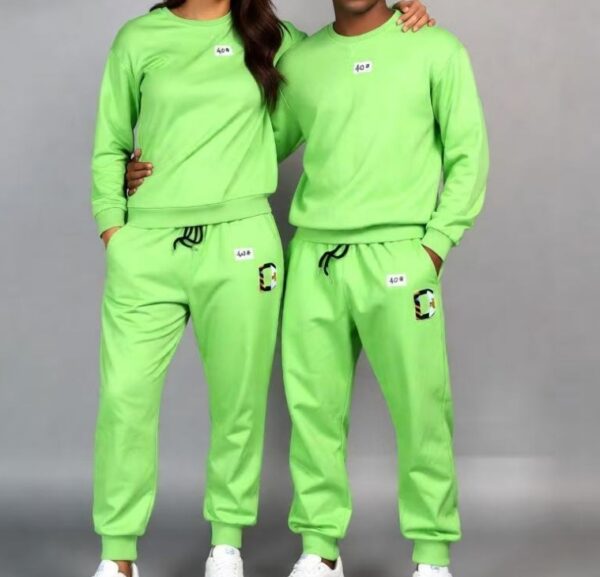 Matching Couple Tracksuit Sets 2 Piece Outfits Soft Cotton Casual Long Sleeve Sweatshirt and Sweatpants Lounge Sets for Spring Autumn