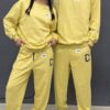 Matching Couple Tracksuit Sets 2 Piece Outfits Soft Cotton Casual Long Sleeve Sweatshirt and Sweatpants Lounge Sets for Spring Autumn