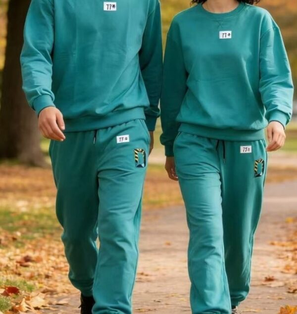 Matching Couple Tracksuit Sets 2 Piece Outfits Soft Cotton Casual Long Sleeve Sweatshirt and Sweatpants Lounge Sets for Spring Autumn