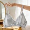 LBYE 100% Mulberry Silk Bra for Women, Ultra-Thin Padded Fixed Strap Bra with 3-Row 2-Column Hook & Eye, Soft Skin-Friendly Silk Lingerie, Multiple Sizes Available