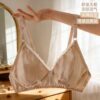 LBYE 100% Mulberry Silk Bra for Women, Ultra-Thin Padded Fixed Strap Bra with 3-Row 2-Column Hook & Eye, Soft Skin-Friendly Silk Lingerie, Multiple Sizes Available