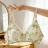 LBYE 100% Mulberry Silk Bra for Women, Ultra-Thin Padded Fixed Strap Bra with 3-Row 2-Column Hook & Eye, Soft Skin-Friendly Silk Lingerie, Multiple Sizes Available