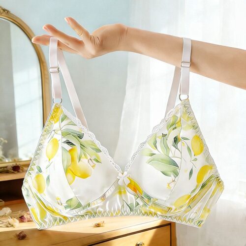 1775466446314--1908229836 LBYE 100% Mulberry Silk Bra for Women, Ultra-Thin Padded Fixed Strap Bra with 3-Row 2-Column Hook & Eye, Soft Skin-Friendly Silk Lingerie, Multiple Sizes Available